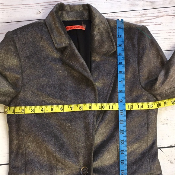 Alice + Olivia dark gray velour EUC blazer